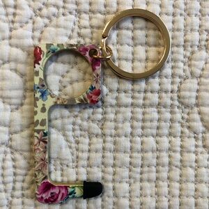 JOHNNY WAS NEW Pink Floral Touchless Tool Keychain